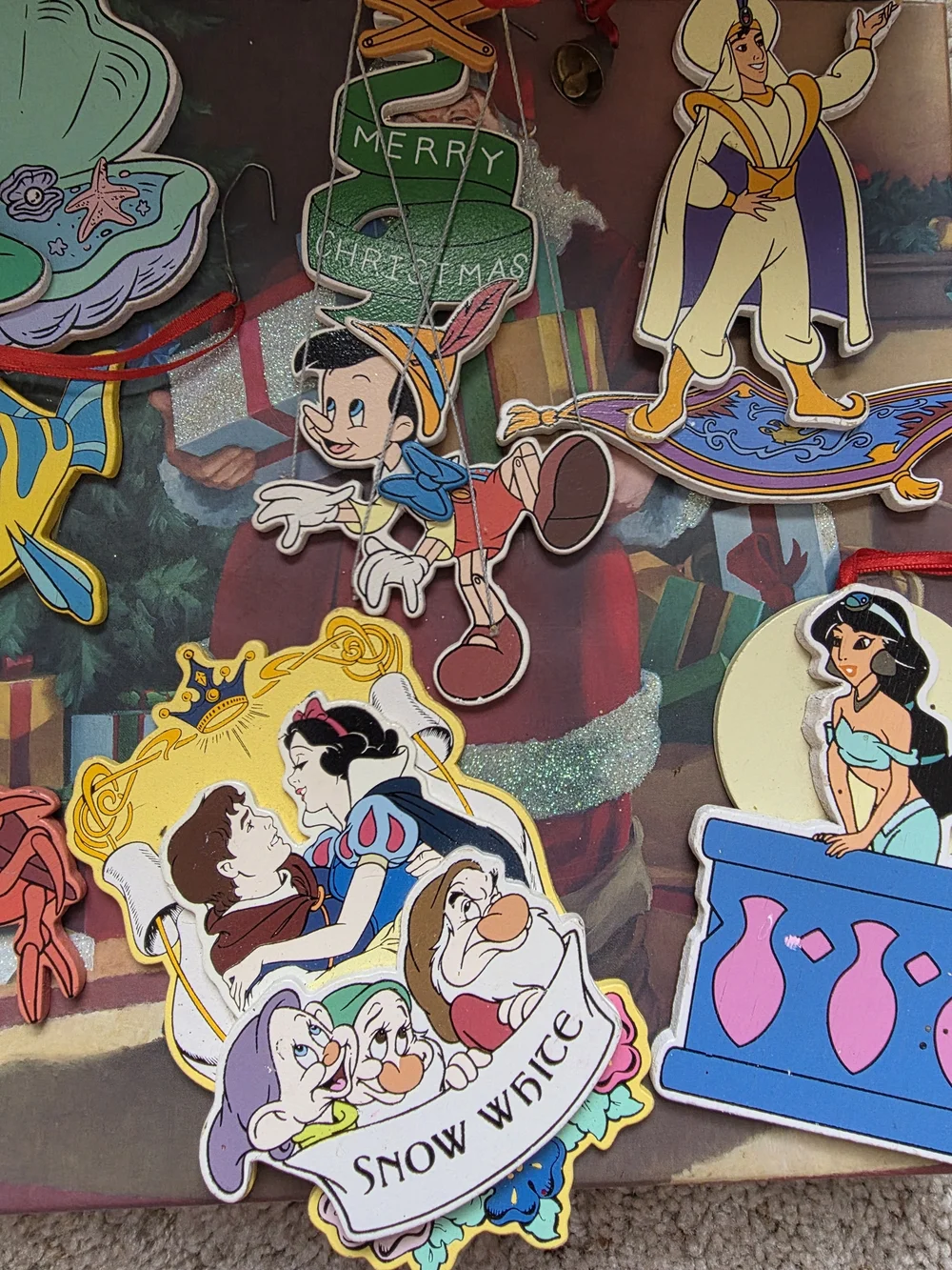 Vintage Disney Christmas ornament set, handcrafted in Taiwan for Kurt S. Adler